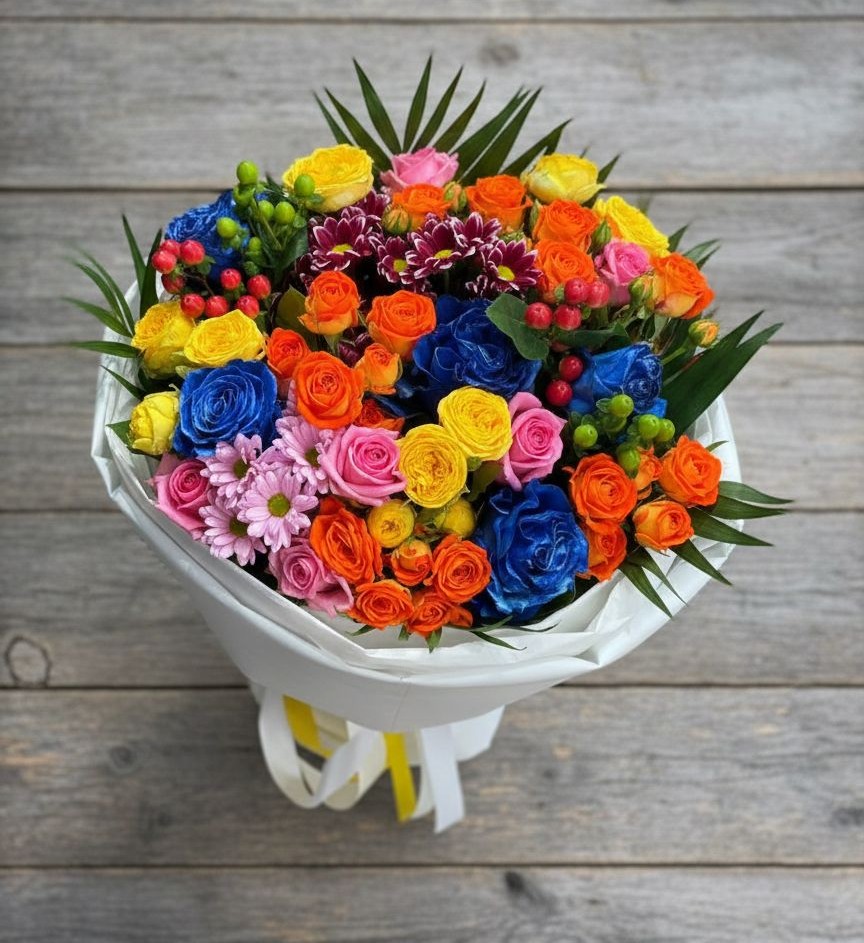 Букет цветов из: Розы и Хризантемы в Хлевном