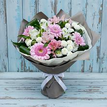 Букет цветов из:  Герберы, Альстромерии и Хризантемы в Хлевном