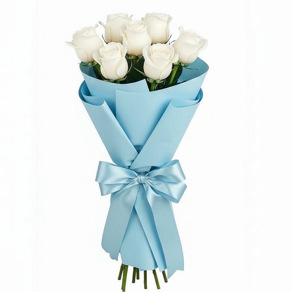 Букет 7 белых роз Проуд в Хлевном