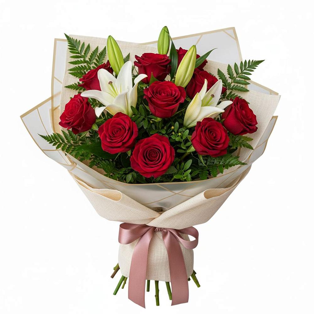 Букет цветов из: Лилии и Розы в Хлевном