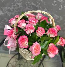 Цветочная композиция из Розы в корзине #REPLACE_PRED# Хлевном
