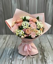 Букет цветов из:  Гвоздики, Розы и Хризантемы в Хлевном