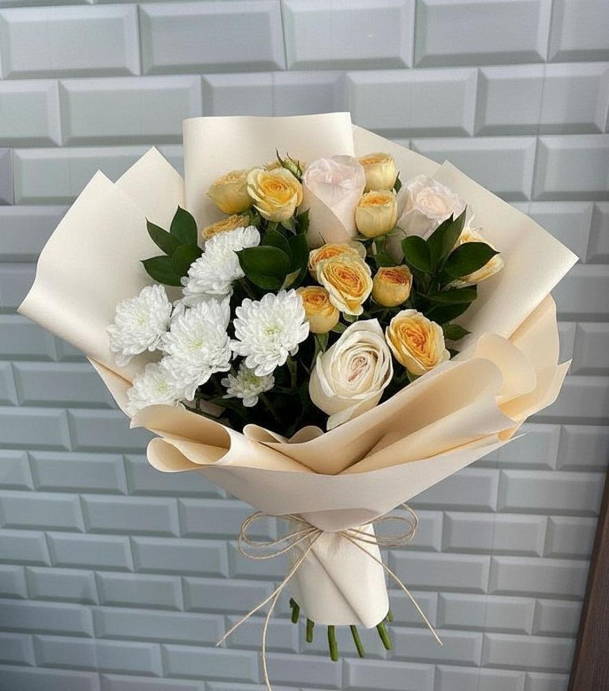 Букет цветов из: Розы и Хризантемы в Хлевном