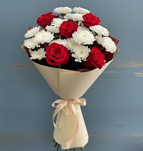 Букет цветов из:  Розы и Хризантемы в Хлевном