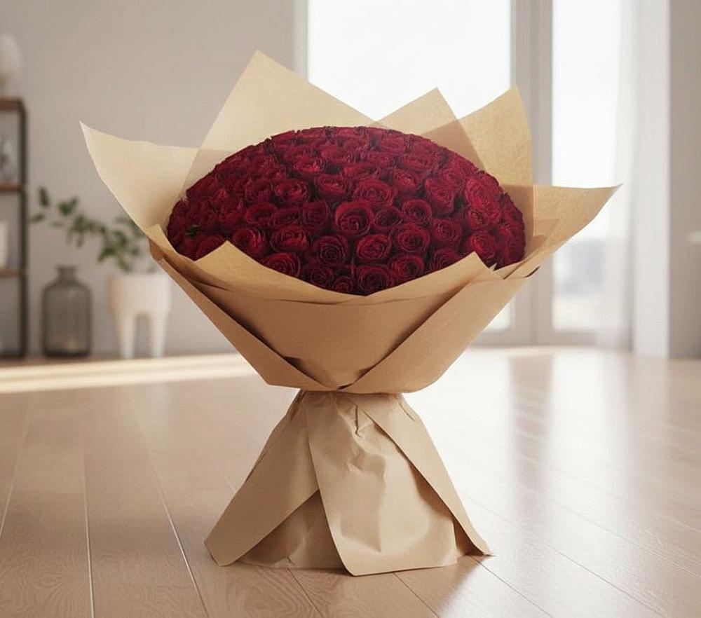 Букет 101 Красная роза в Хлевном