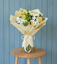 Букет цветов из:  Хризантемы и Розы #REPLACE_PRED# Хлевном