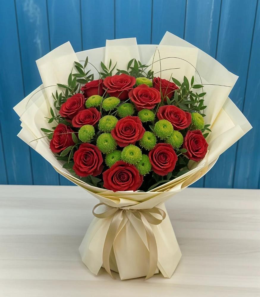 Букет цветов из: Розы и Хризантемы в Хлевном