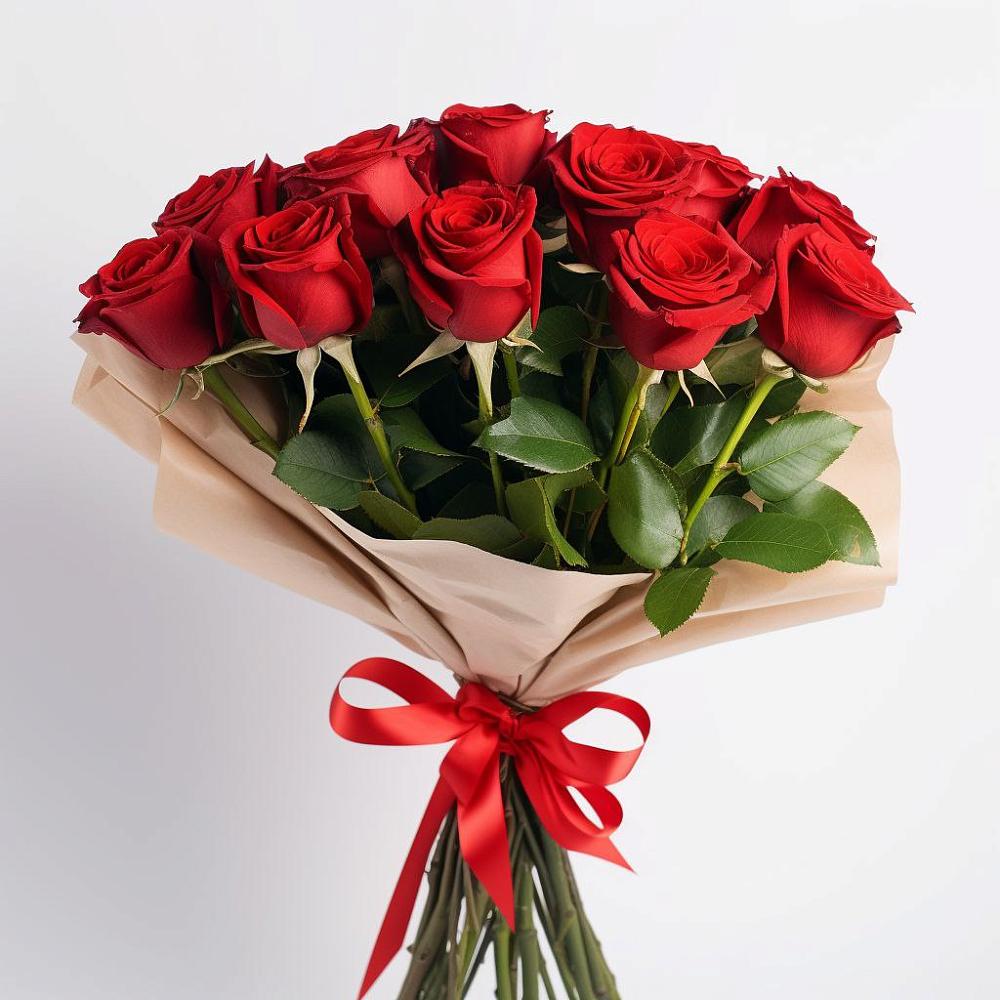 Букет 11 Красных роз Эдлесс Лав в Хлевном